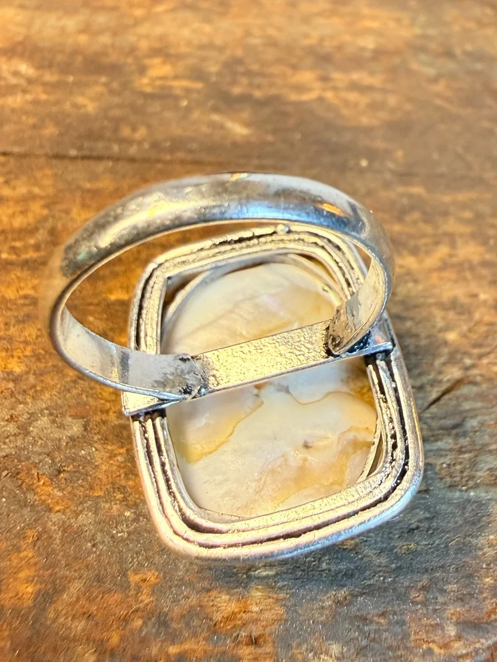 Natural Freeform Baroque Pearl 925 Sterling Silver Ring